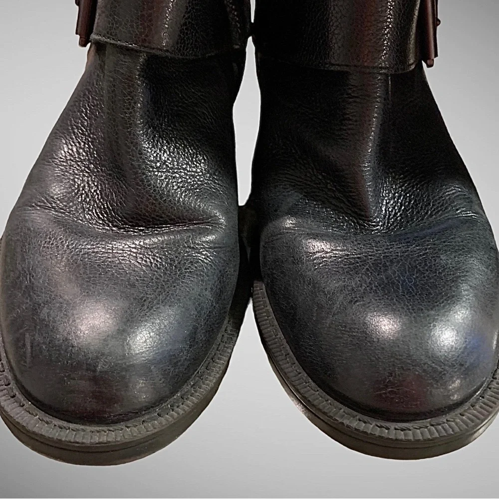 Enzo Angiolini black leather riding boots Size 6.5